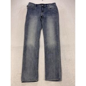 Rock & Republic Berlin Jeans Women‎ 10M Skull Studs Stretch Denim Blue